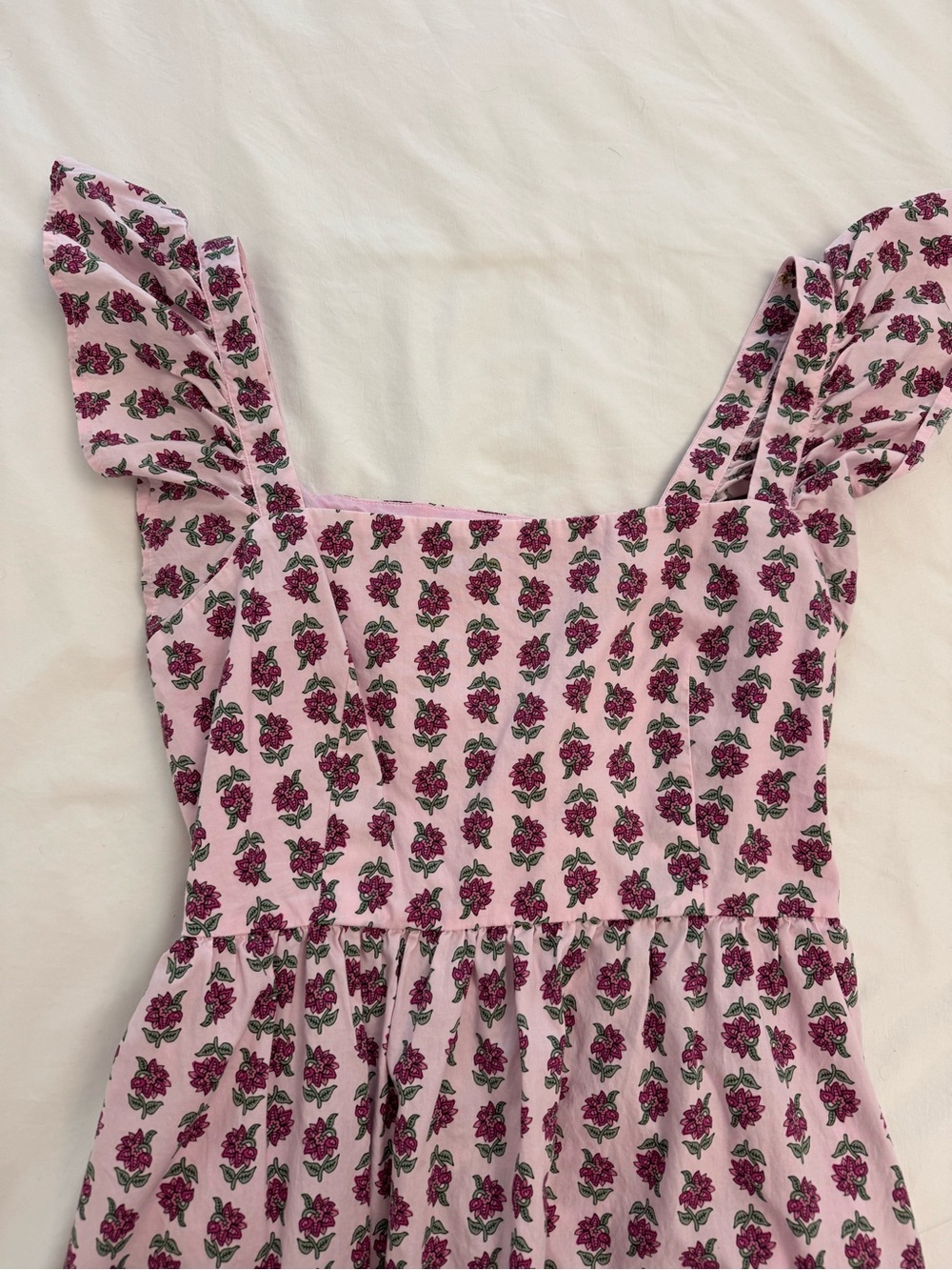 J. Crew Pink Floral Ruffle-Shoulder Sundress - Picture 2 of 3